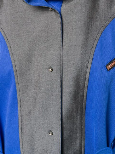 Shop Esteban Cortazar Zipped Belted Raincoat In Blue