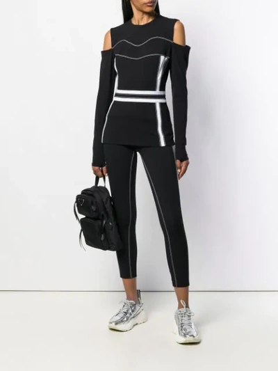 Shop No Ka'oi Cut-out Sports Top In Black