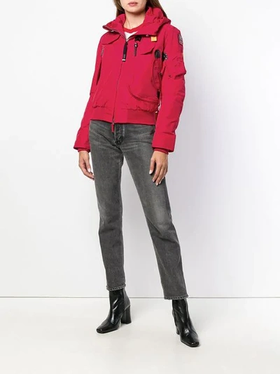 Shop Parajumpers Hooded Bomber Jacket In Red