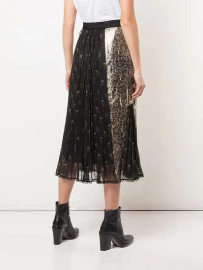 Shop Coach Long Pleated Skirt In Gold