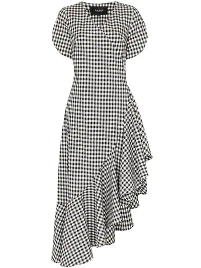 Shop Paper London Colorados Gingham Ruffle Dress In Black