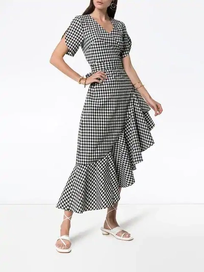 Shop Paper London Colorados Gingham Ruffle Dress In Black