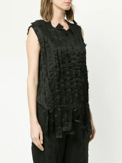 ALEKSANDR MANAMÏS SHREDDED RIBBON BLOUSE - 黑色