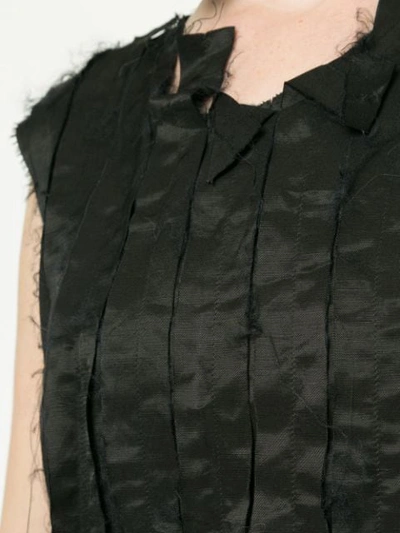 Shop Aleksandr Manamïs Shredded Ribbon Blouse In Black