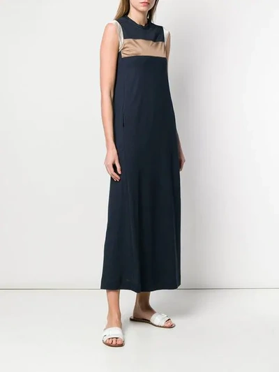 Shop Brunello Cucinelli Bead Embroidered Dress In Blue