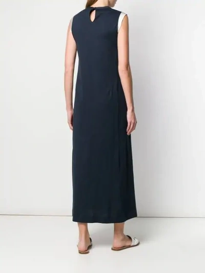 Shop Brunello Cucinelli Bead Embroidered Dress In Blue