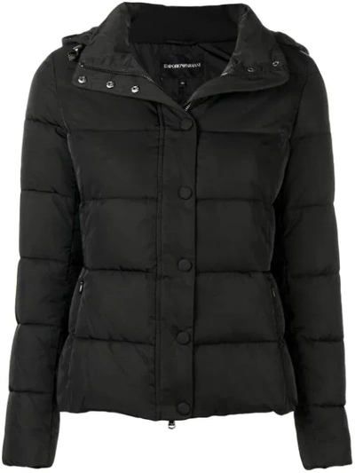 Shop Emporio Armani Padded Puffer Jacket - Black