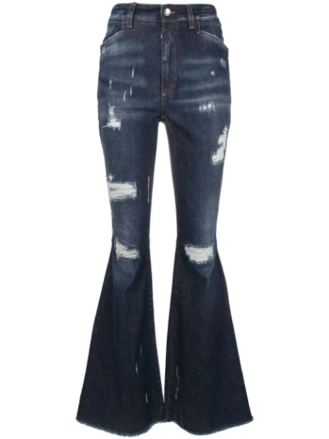 bootcut ripped jeans womens