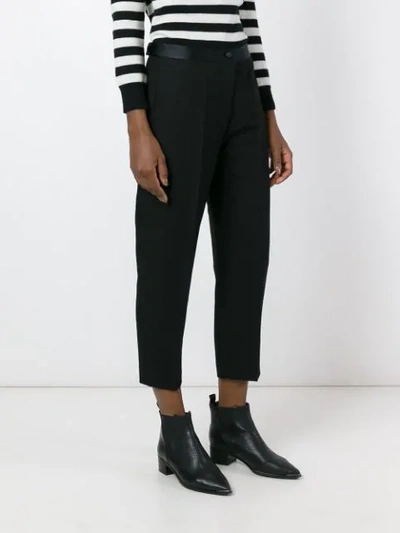 Shop Alexander Wang Cropped Straight Leg Trousers In Black