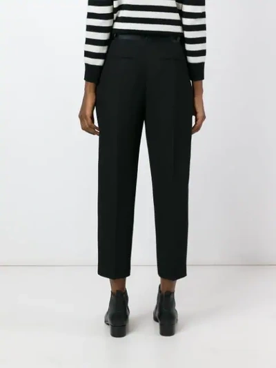 Shop Alexander Wang Cropped Straight Leg Trousers In Black