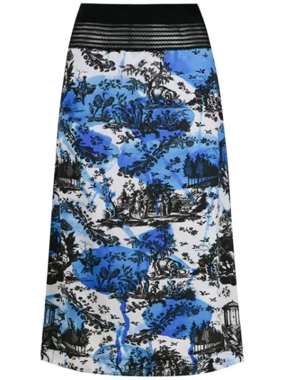 Shop À La Garçonne Day Midi Jersey Skirt In Blue