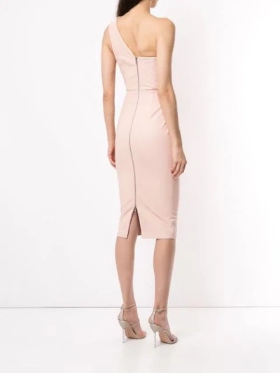 Shop Alex Perry Corbin Leather Dress In Pink