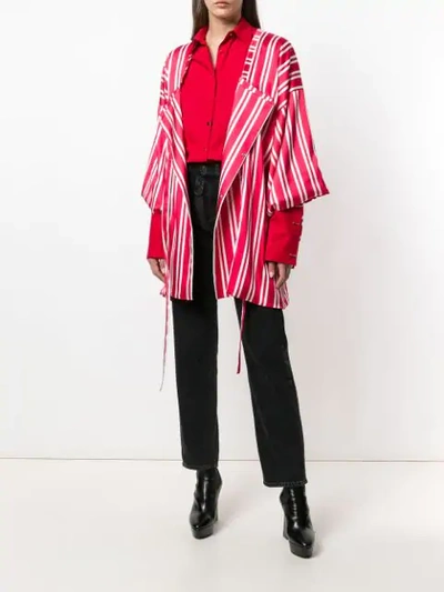 Shop Rouge Margaux Striped Kimono Blouse In Red