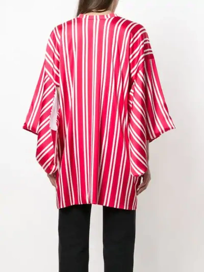 Shop Rouge Margaux Striped Kimono Blouse In Red