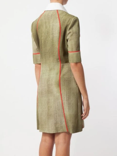 Shop Fendi Polo Collar Dress In Green
