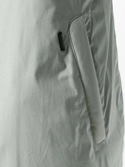 Shop Woolrich Reversible Oversized Bomber Jacket - Grey