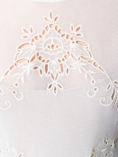 Shop Stella Mccartney Sheer Embroidered Sweatshirt In White