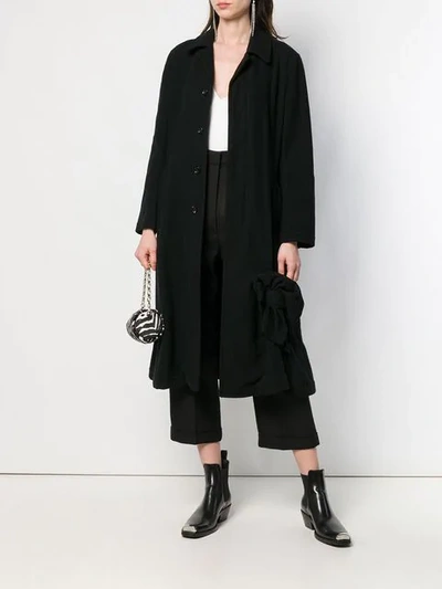 Pre-owned Comme Des Garçons Long Belted Coat In Black