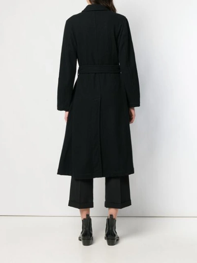 Pre-owned Comme Des Garçons Long Belted Coat In Black