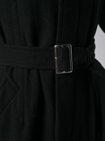 Pre-owned Comme Des Garçons Long Belted Coat In Black