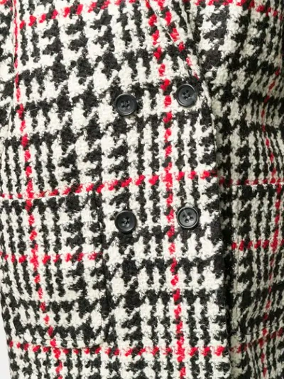 Shop Red Valentino Double Breasted Houndstooth Coat In Red