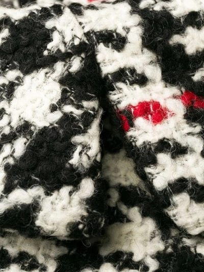 RED VALENTINO DOUBLE BREASTED HOUNDSTOOTH COAT - 红色