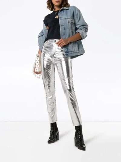 Shop Ksubi Dreams High-waisted Trousers In Metallic