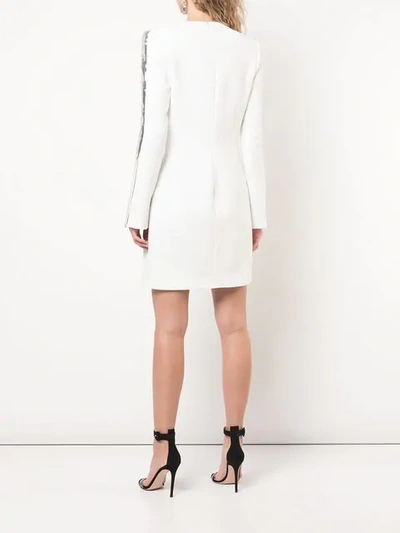 Shop David Koma Sequin Blazer Dress - White