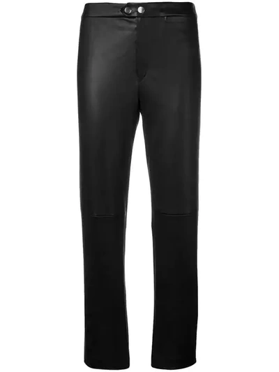 Shop Isabel Marant Cropped Leather Trousers In Black