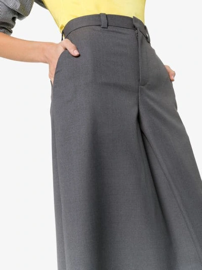 Shop Y/project Trouser Front Wool Blend Maxi Skirt In Grey