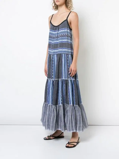 Shop Lemlem Striped Full Dress In Ocean C1