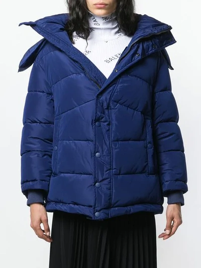 Shop Balenciaga New Swing Puffer Jacket In Blue