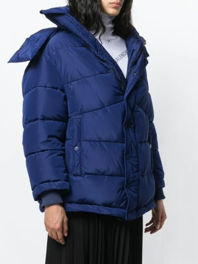 Shop Balenciaga New Swing Puffer Jacket In Blue