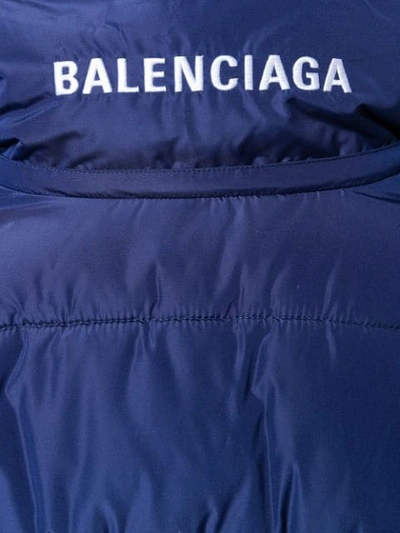 Shop Balenciaga New Swing Puffer Jacket In Blue
