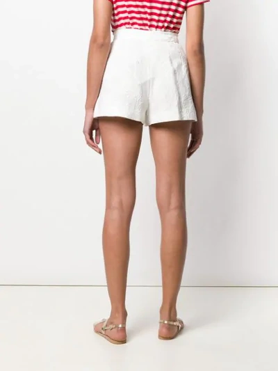 Shop Dolce & Gabbana Jacquard Floral Shorts In White
