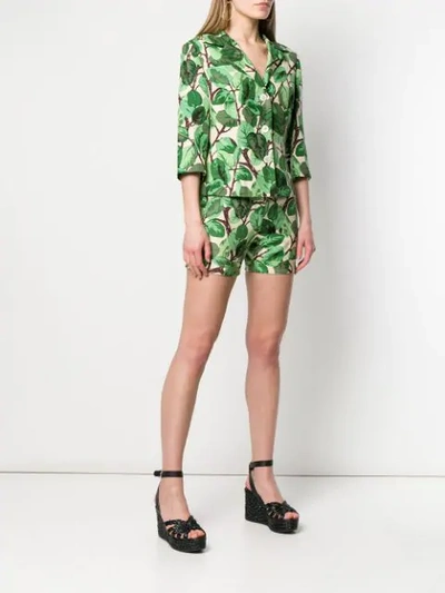 Pre-owned Dolce & Gabbana 1990's Leaf Print Suit In Green