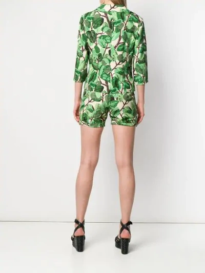 Pre-owned Dolce & Gabbana 1990's Leaf Print Suit In Green