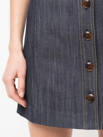 Shop Adam Lippes Buttoned Mini Skirt In Blue