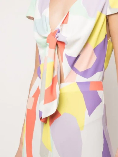Shop Alice And Olivia Sierra Tie Jumpsuit In Multicolour