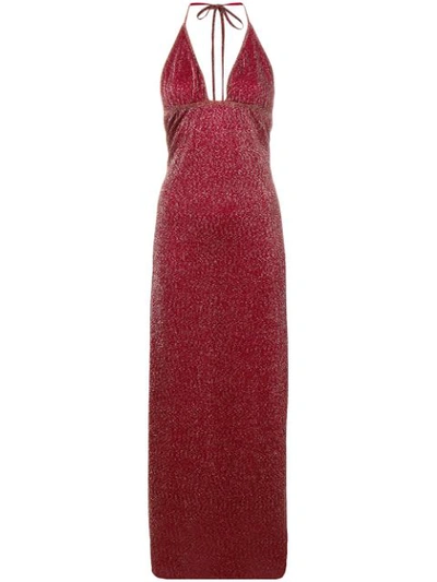 Shop Missoni Halterneck Long Dress - Red