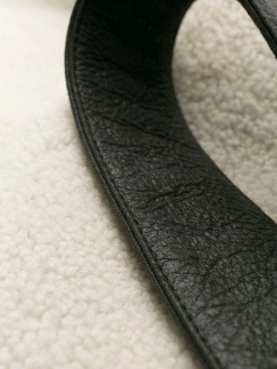 Shop Loewe Shearling Lining Belted Coat In 1100 Black
