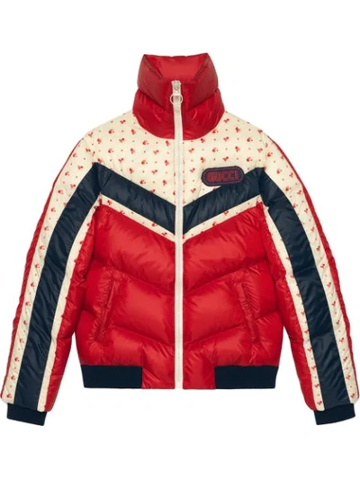 Shop Gucci Nylon Jacket With  Patch In Red