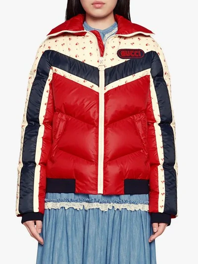 Shop Gucci Nylon Jacket With  Patch In Red