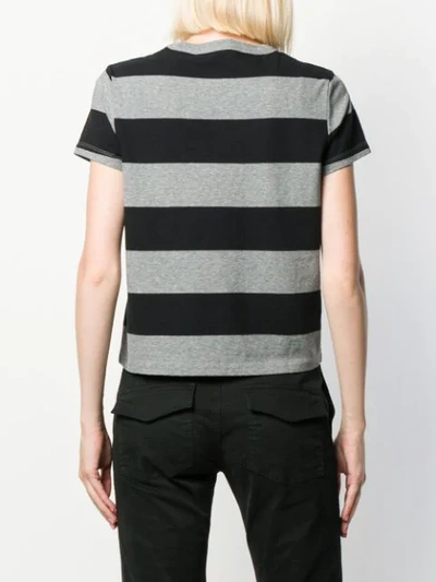 Shop Alexander Wang Striped Short-sleeve T-shirt In Charcoal/black