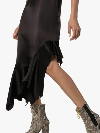 Shop Marques' Almeida Square Neck Asymmetric Dress In Black