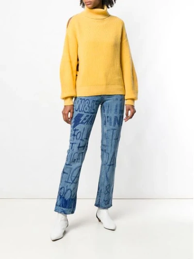 Pre-owned Walter Van Beirendonck Vintage Ink Writing Jeans In Blue