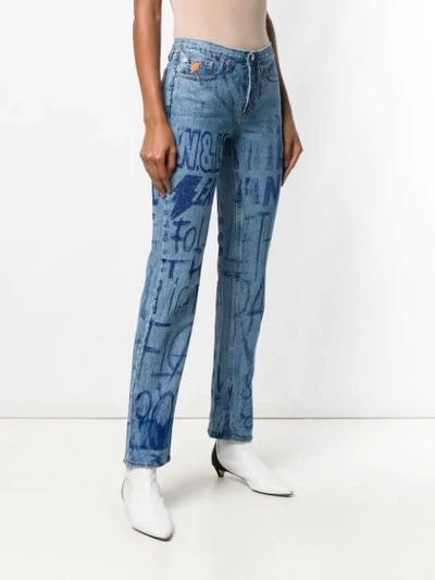 Pre-owned Walter Van Beirendonck Vintage Ink Writing Jeans In Blue