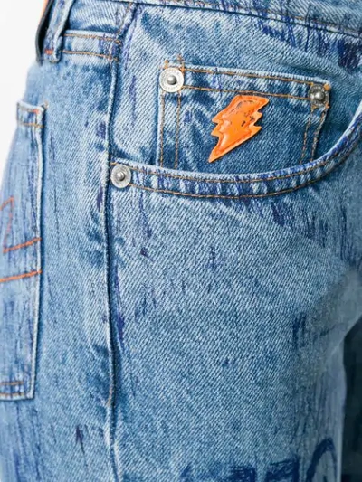 Pre-owned Walter Van Beirendonck Vintage Ink Writing Jeans In Blue