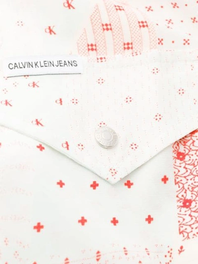 Shop Calvin Klein Jeans Est.1978 Patchwork Print Shirt In White