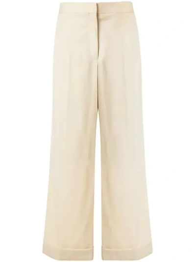 THE ROW HIGH-WAISTED WIDE LEG TROUSERS - 棕色